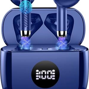 Wireless Bluetooth Earbuds with Charging Case - Blue
